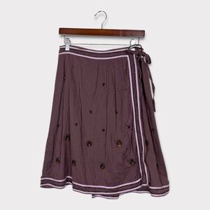 Odille Wrap Skirt 8 Knee Length Embellished‎ Boho Feminine Whimsigoth Purple